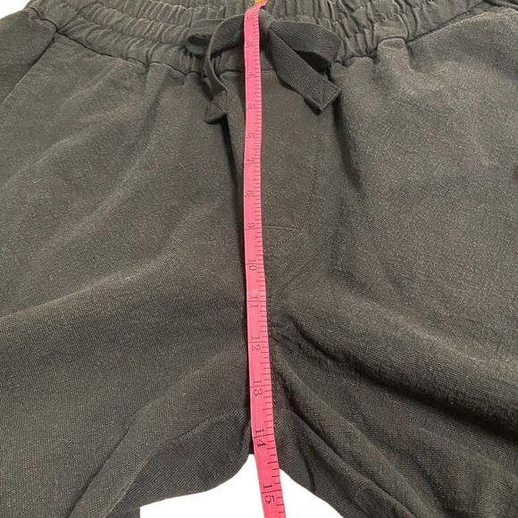 Everlane Women's Black Wide-Leg Ankle Work Pants Size L with Drawstring Closure - Picture 8 of 16
